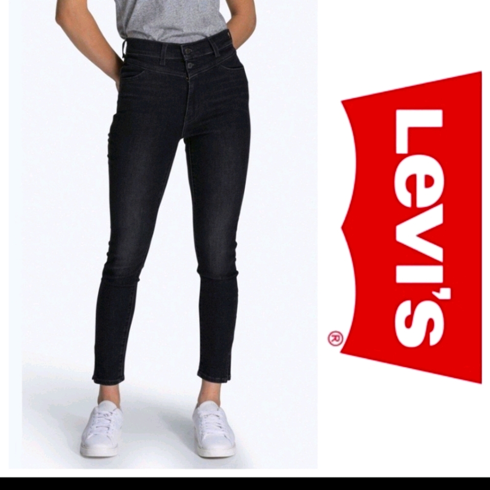 Levi’s Mile High Super Skinny Ankle Black Jeans 16 33